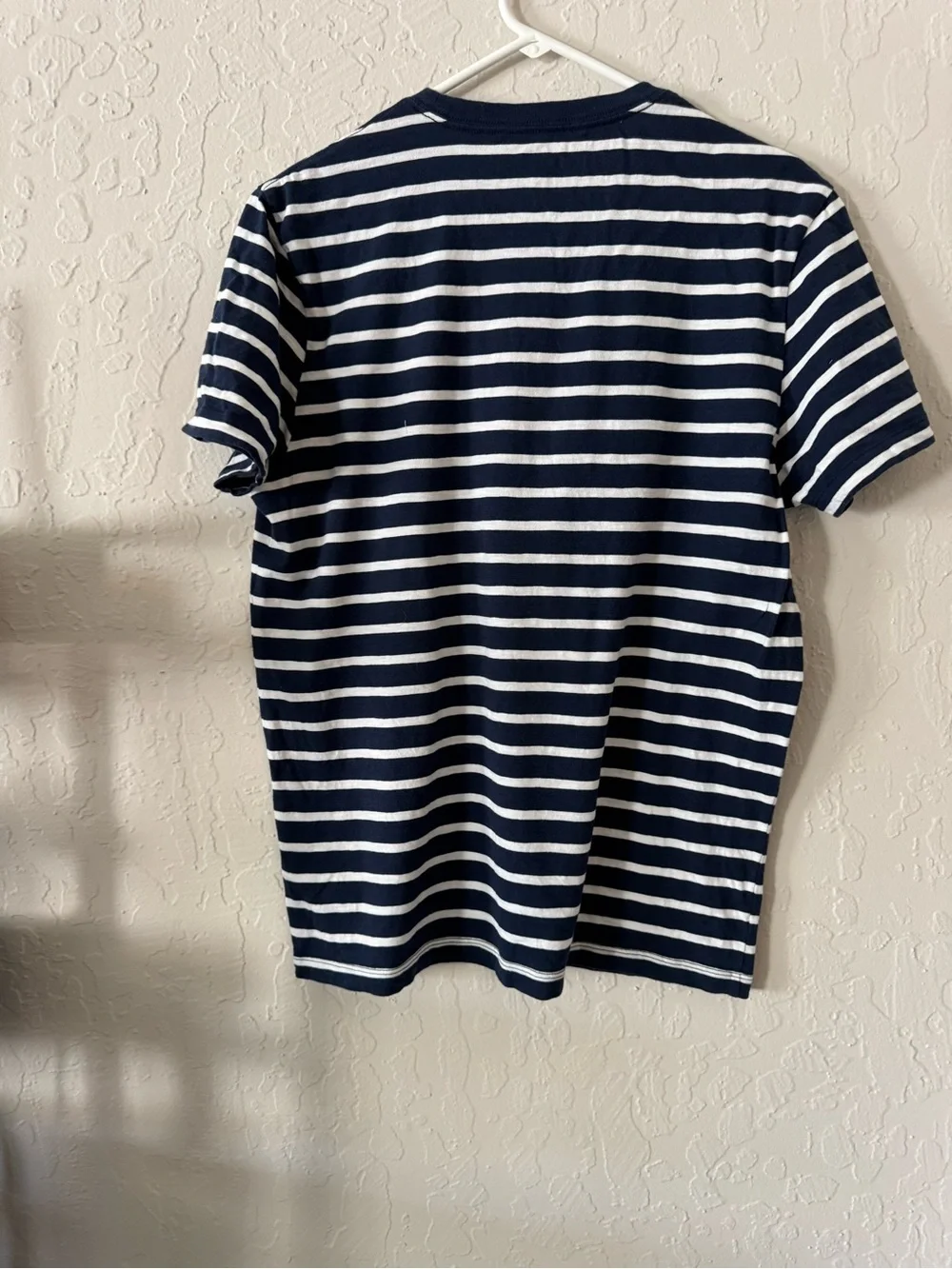 J. Crew Navy & White Stripe Crewneck T-Shirt Lar